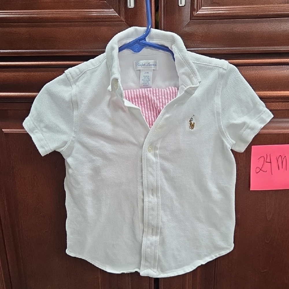 Ralph Lauren White Kids Button Down Shirt